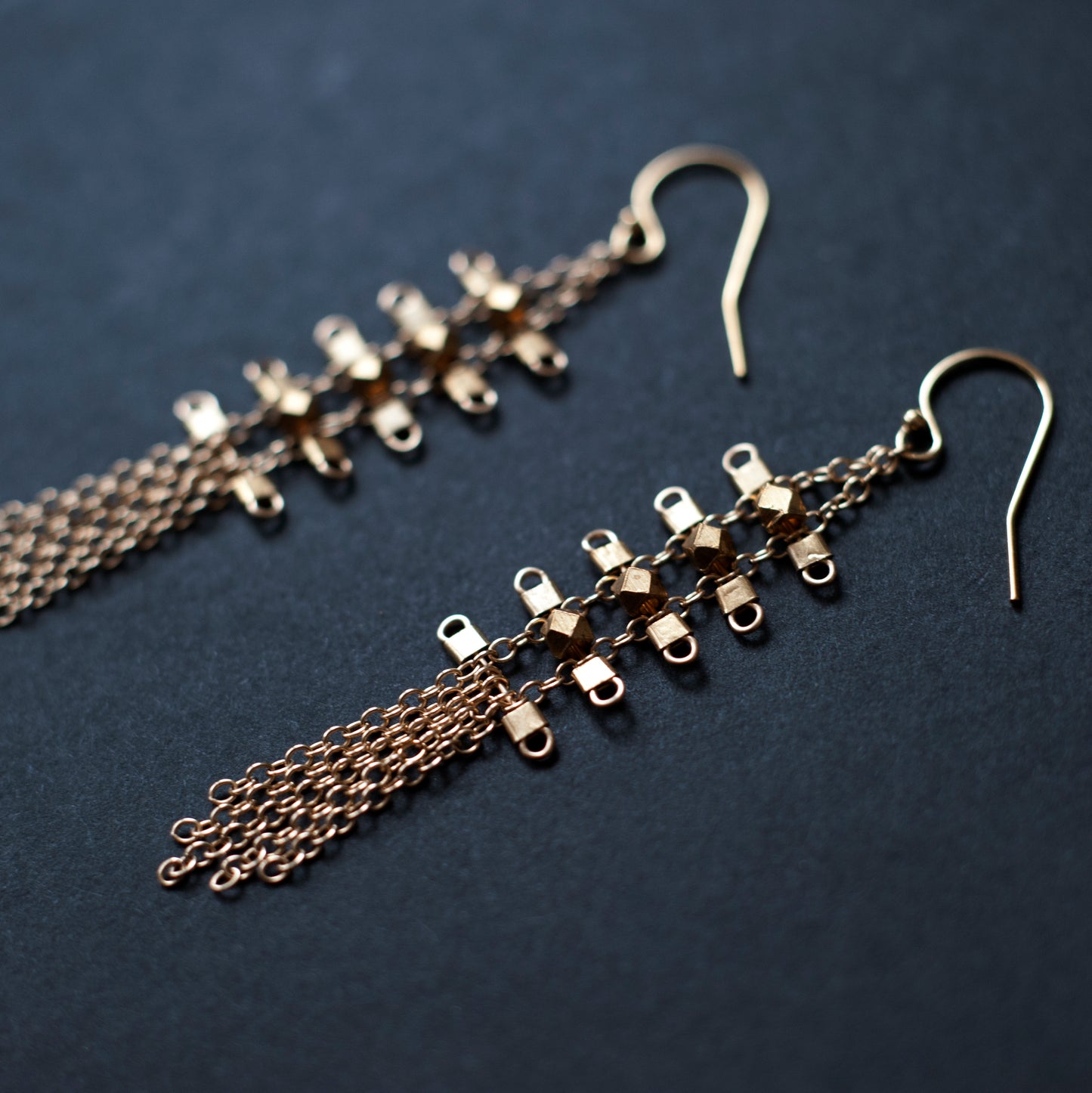 Delphine Earrings in Gold + Brass
