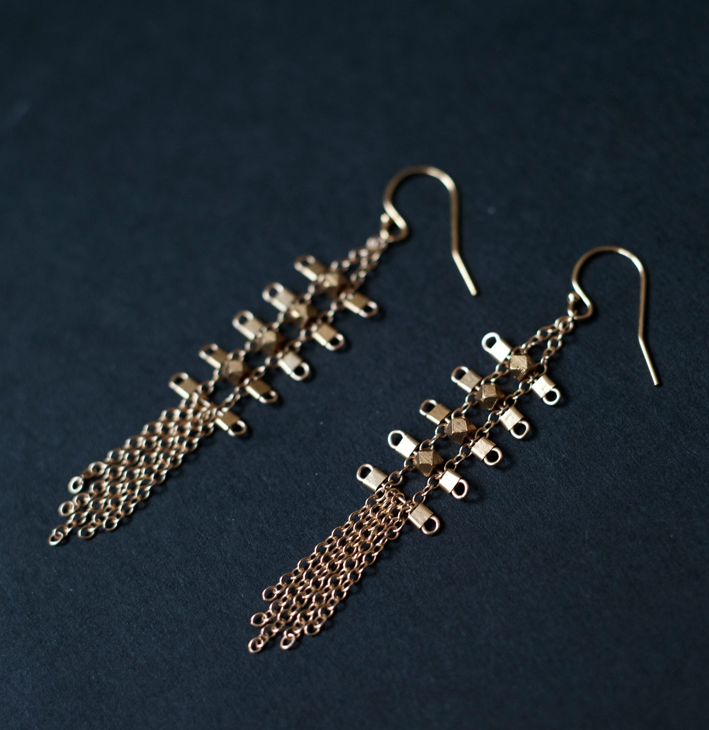 Delphine Earrings in Gold + Brass