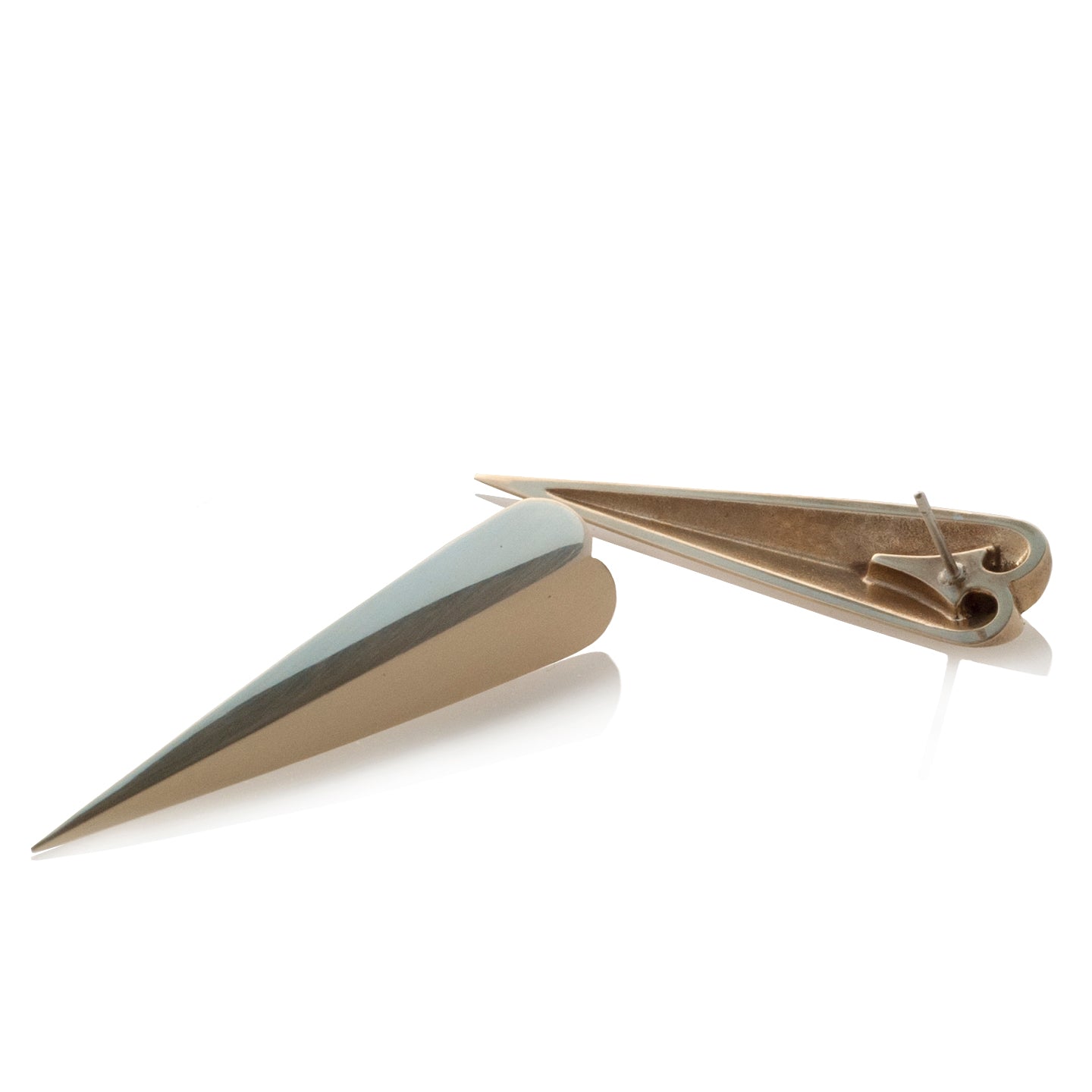 Heart Dagger Earrings in Brass