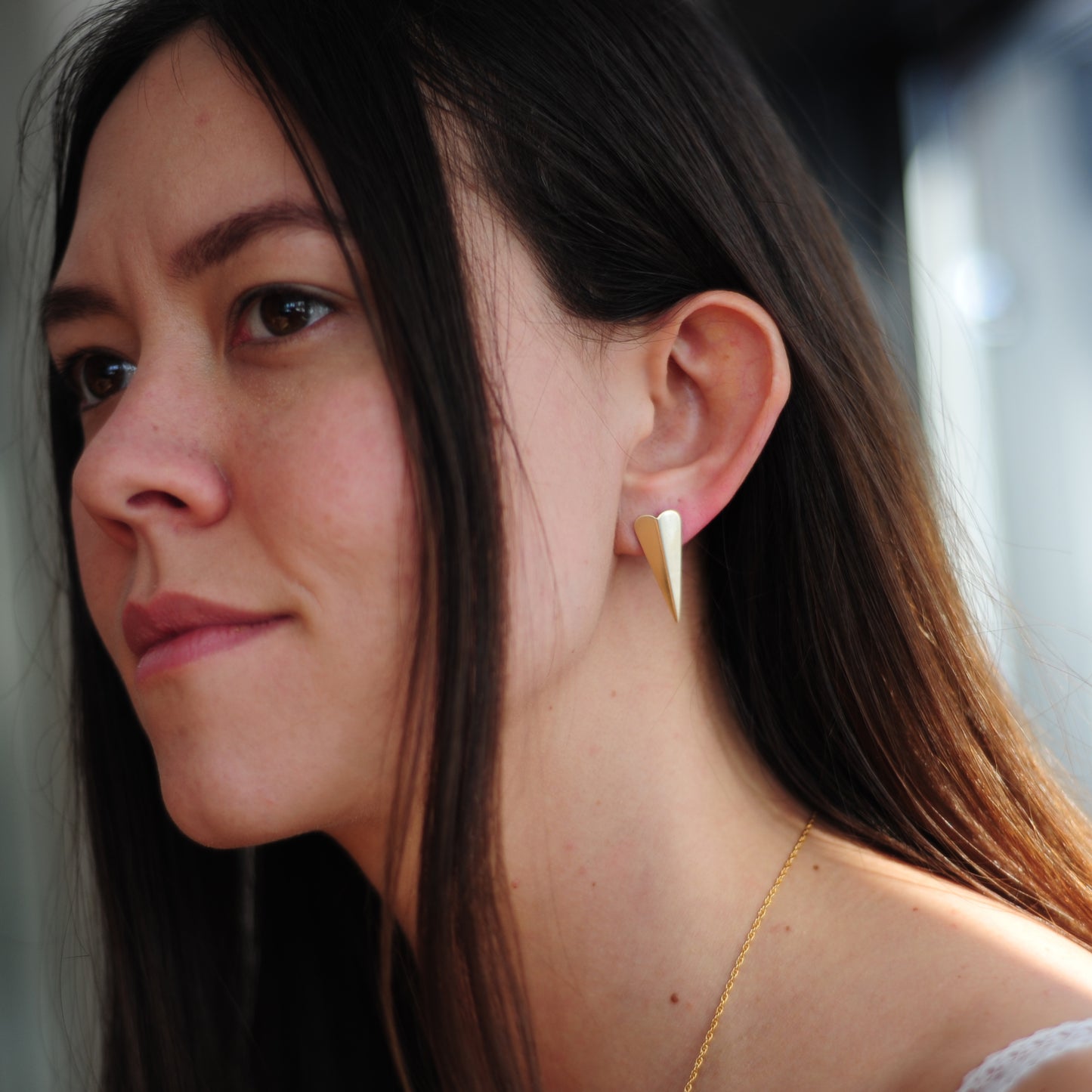 Little Dagger Earrings in Brass