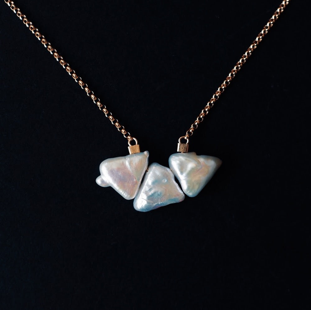 Strand Necklace in Triangle Pearls