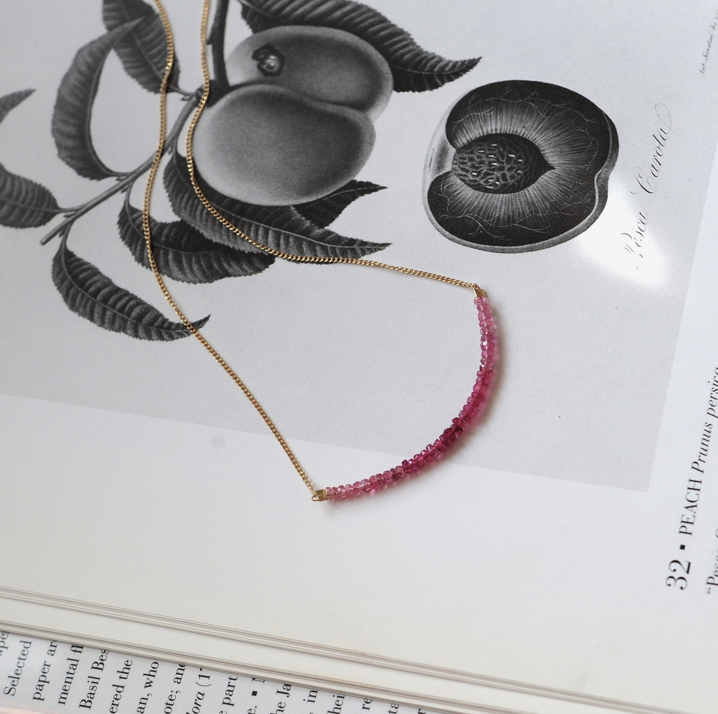 Strand Necklace in Ombre Pink Tourmaline