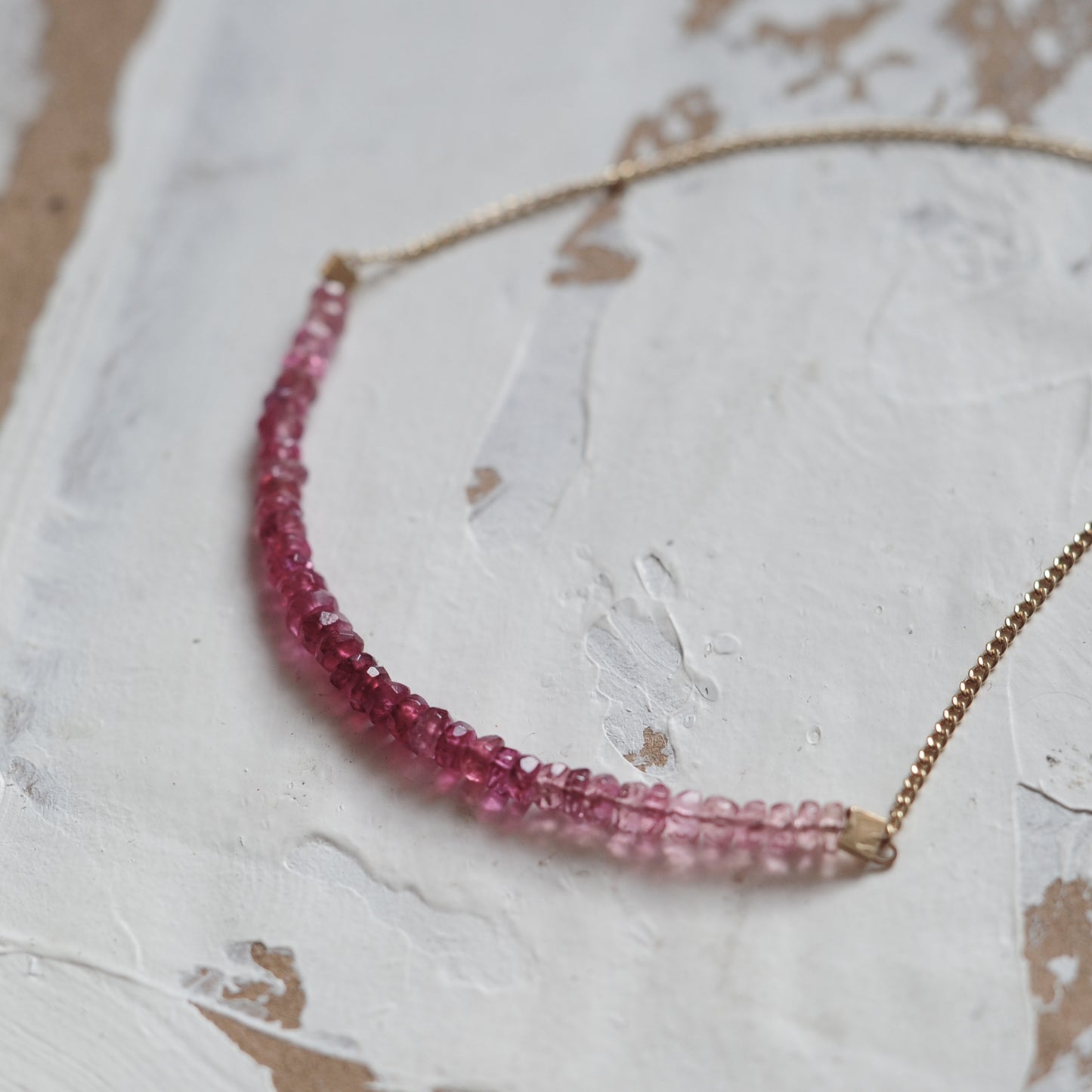 Strand Necklace in Ombre Pink Tourmaline