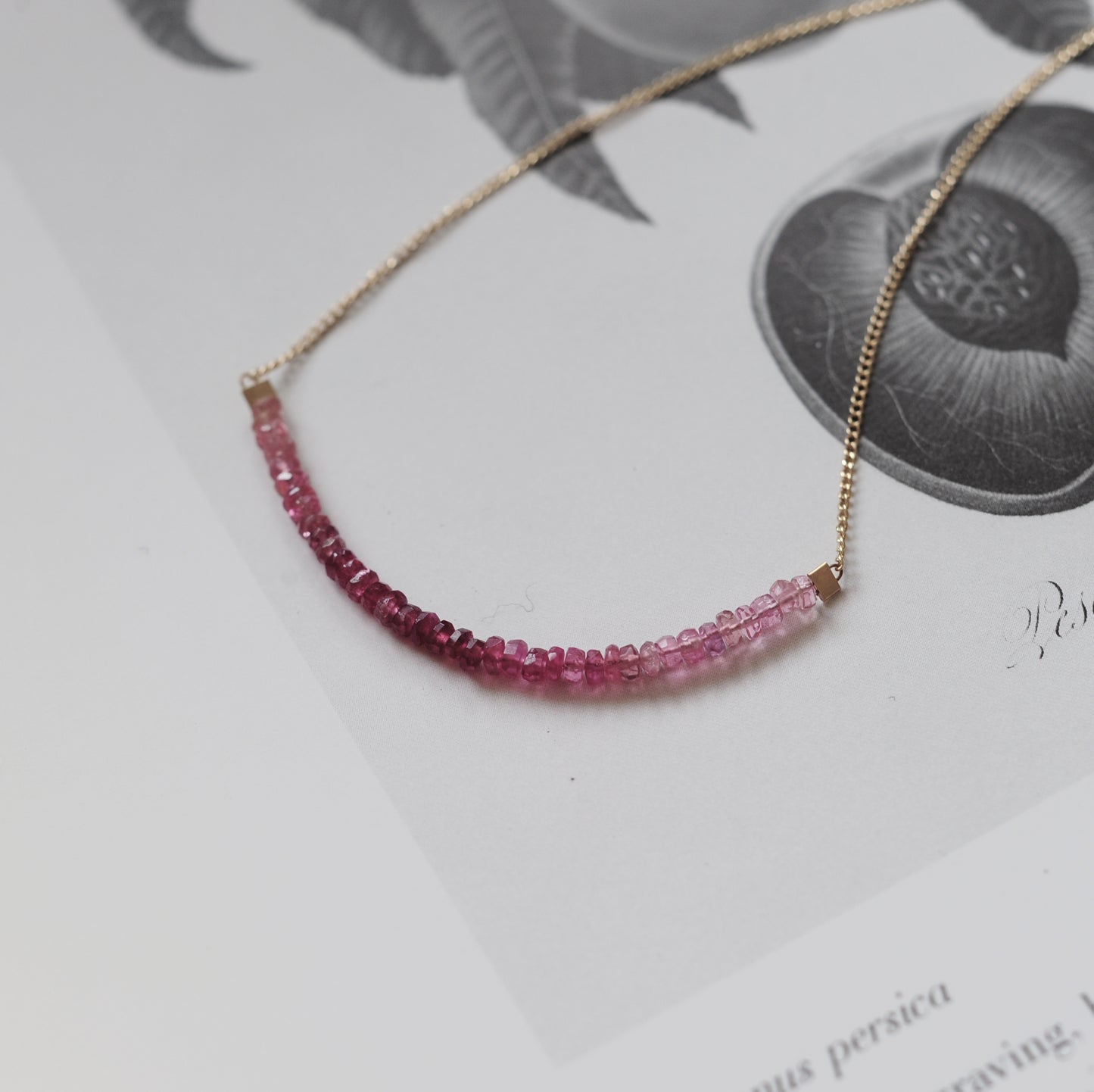 Strand Necklace in Ombre Pink Tourmaline