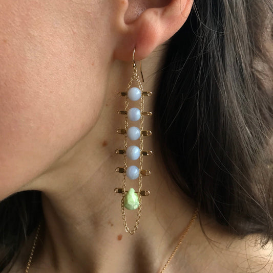 Chelsea Earrings in Chalcedony + Jasper